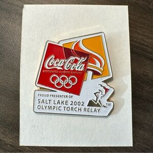 Coca-Cola Coke Olympic Torch Relay Enamel Lapel Pin Salt Lake 2002 Vintage